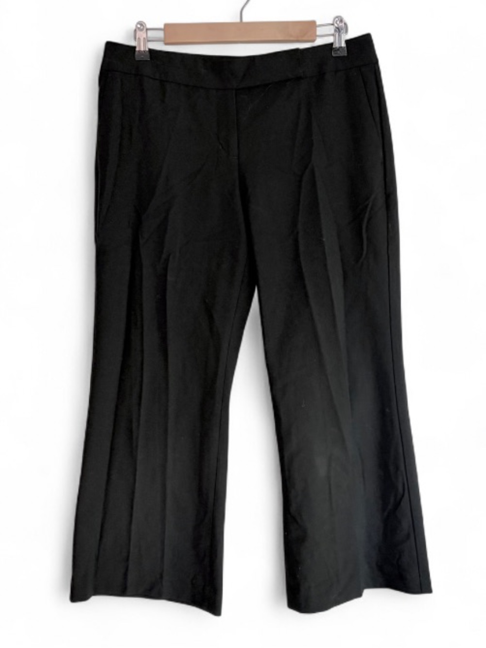 Express Editor Black Wide Leg Cropped Pants Size 8